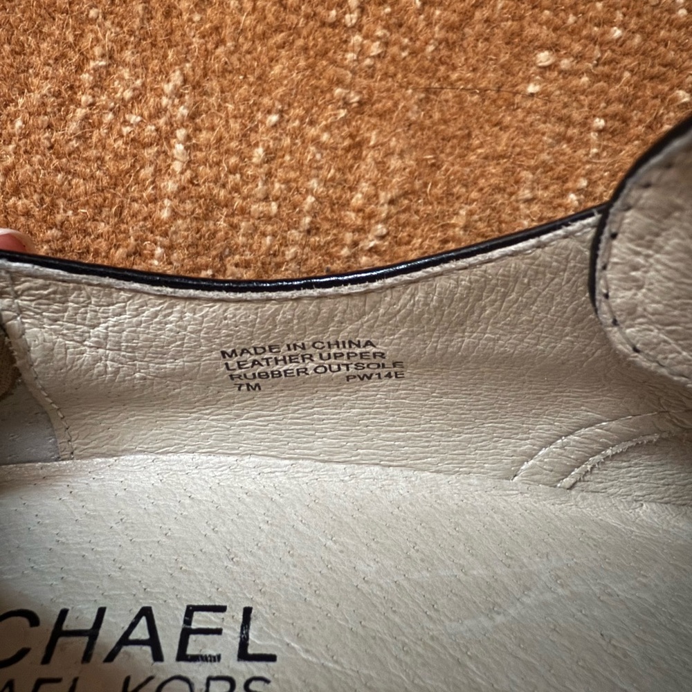 Michael Kors Black Leather Lace-Up Shoes with Silver Zipper Trim - Picture 6 of 6